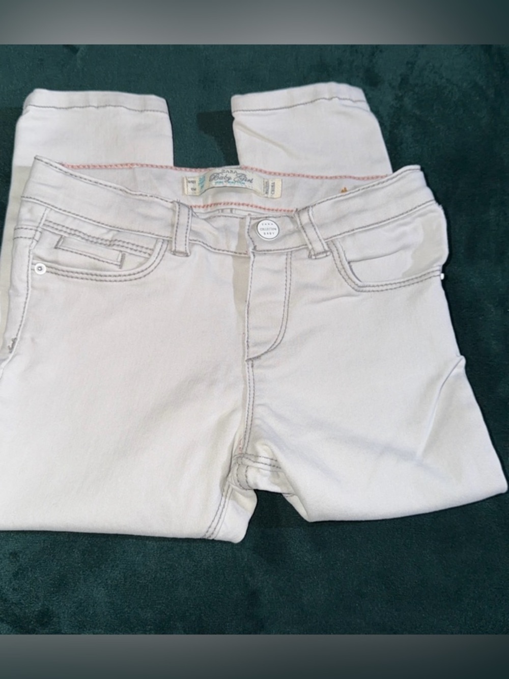 Zara Cream Jeggings with Contrasting Stitching